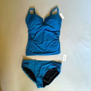 Soma Intimates Teal Ruched Tankini NWT